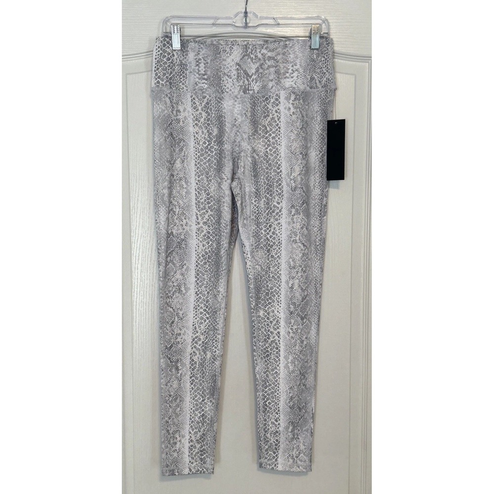 Mono B Light Snakeskin Yoga Leggings Womens Large Gray NWT